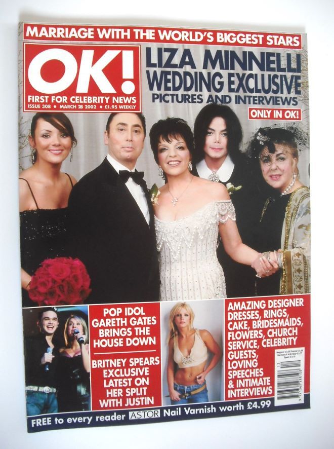 <!--2002-03-28-->OK! magazine - Liza Minnelli wedding cover (28 March 2002 
