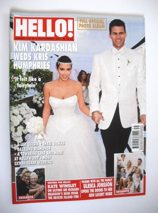 Hello! magazine - Kim Kardashian and Kris Humphries wedding cover (5 September 2011 - Issue 1190)