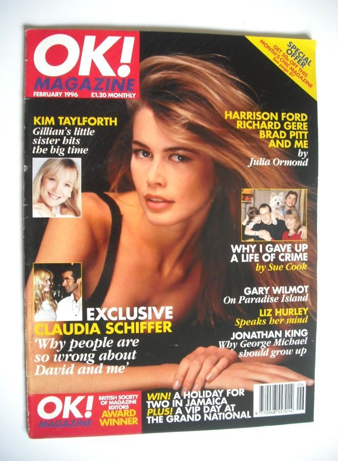 OK! magazine - Claudia Schiffer cover (February 1996)