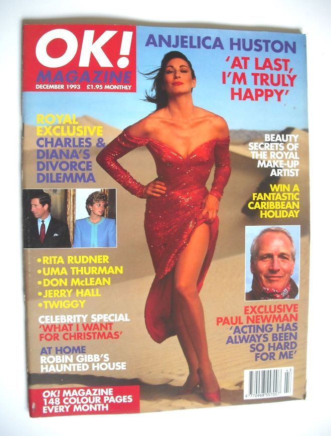 OK! magazine - Anjelica Huston cover (December 1993)