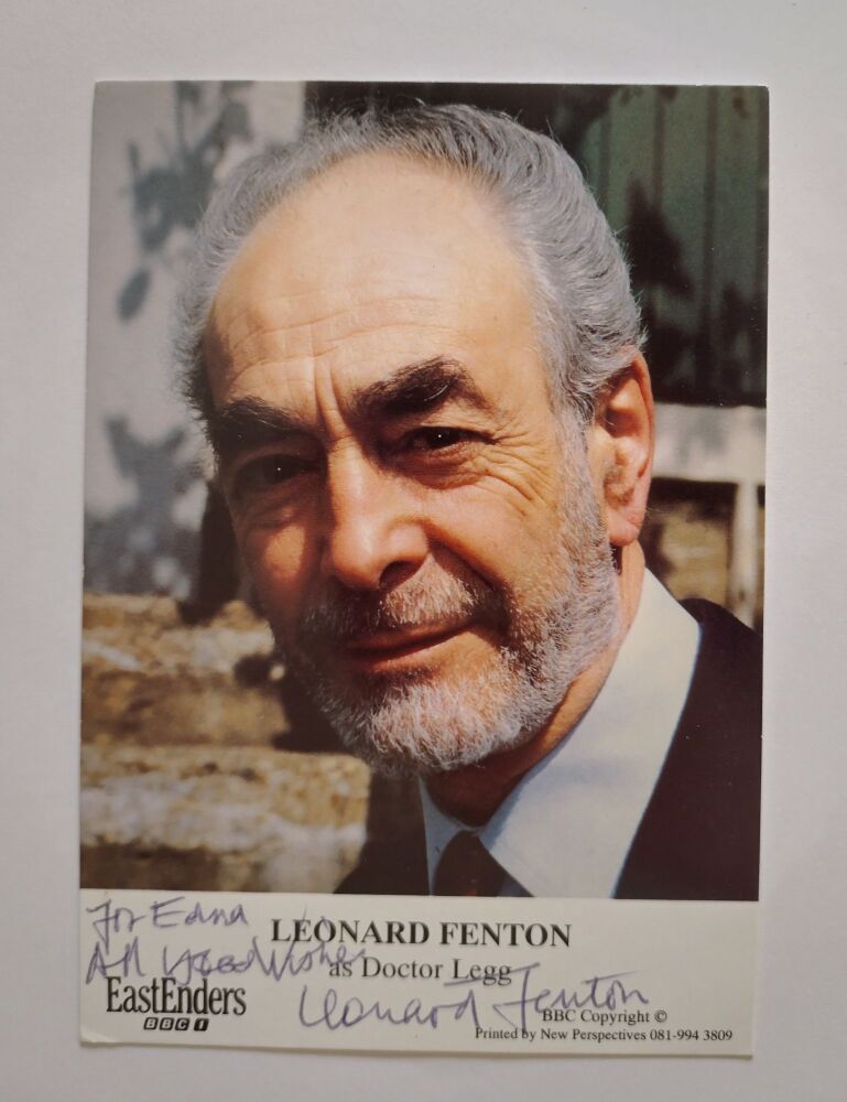 Leonard Fenton autograph (hand-signed EastEnders cast card)