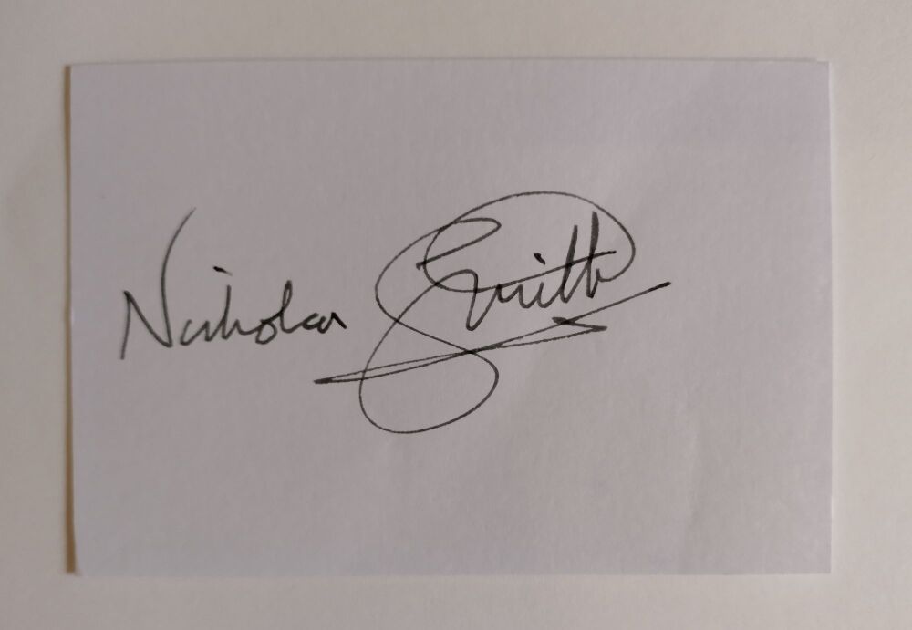 Nicholas Smith autograph (hand-signed card)