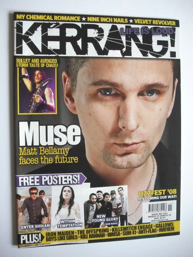 Kerrang magazine - Matt Bellamy cover (15 March 2008 - Issue 1201)