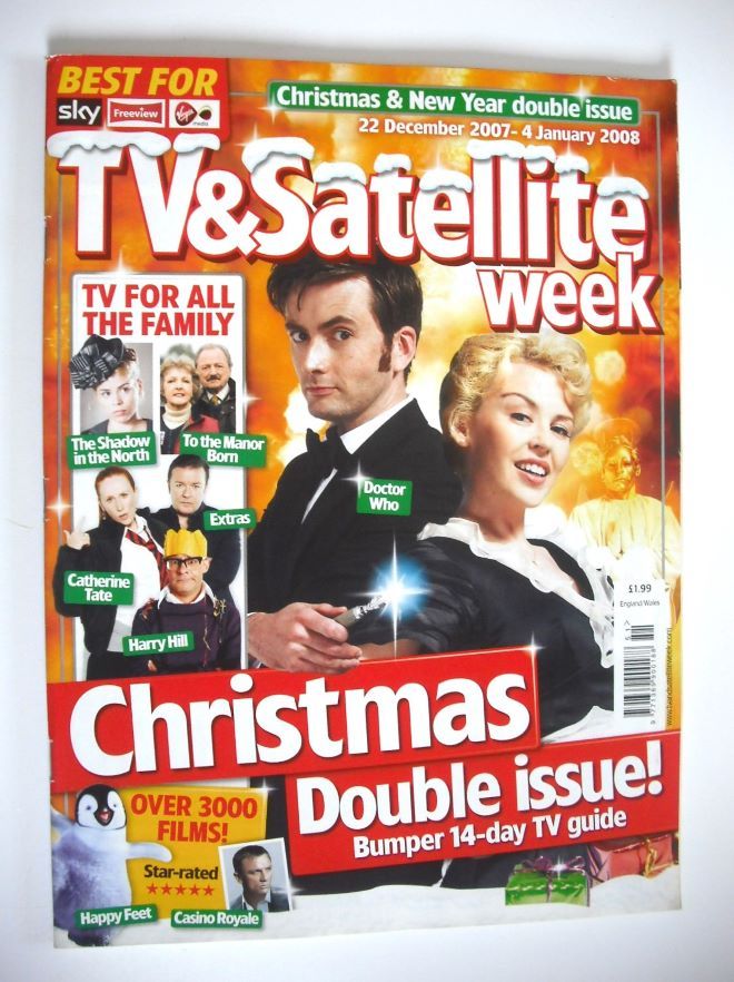 <!--2007-12-22-->TV & Satellite Week magazine - David Tennant and Kylie Min