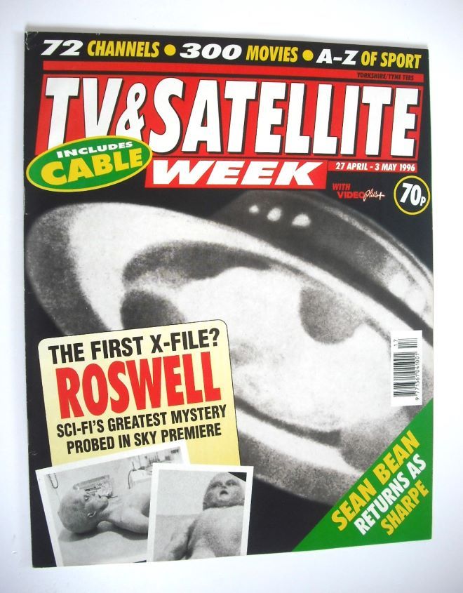 TV & Satellite Week magazine - Roswell cover (27 April - 3 May 1996)