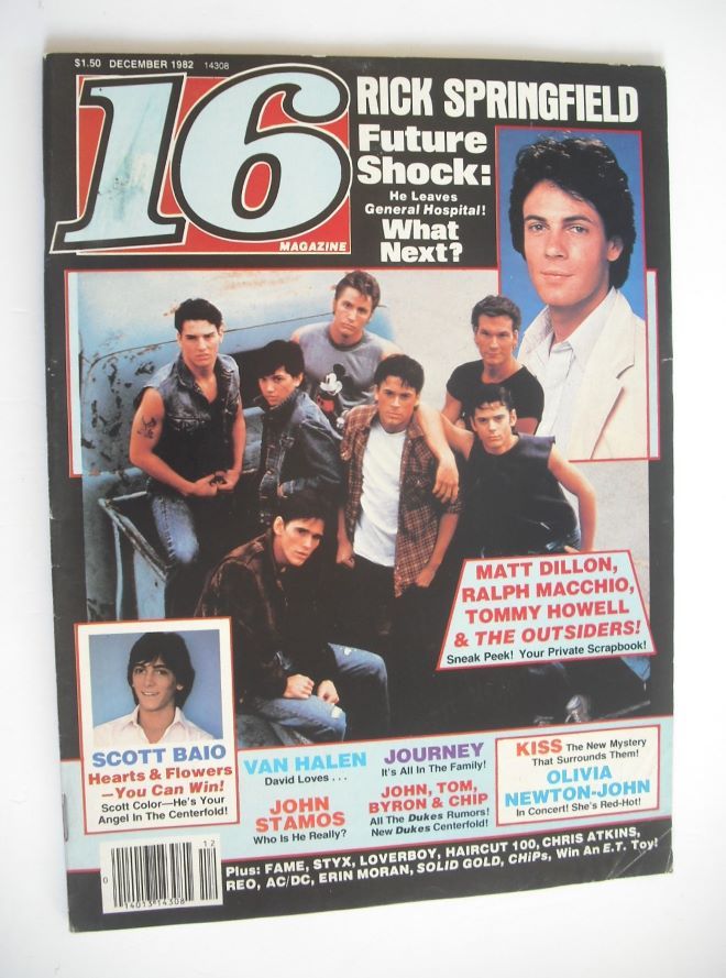 16 magazine (December 1982 - The Outsiders cover)