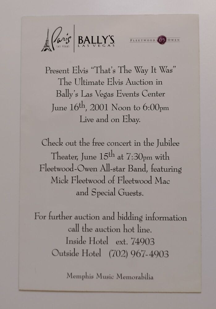 Mick Fleetwood autograph (hand-signed auction flyer)