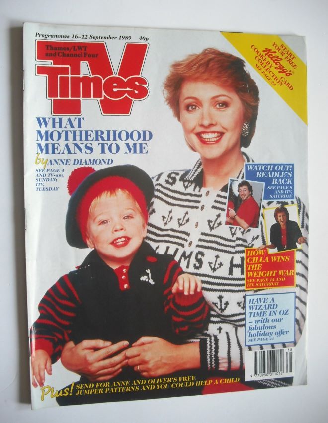 <!--1989-09-16-->TV Times magazine - Anne Diamond cover (16-22 September 19