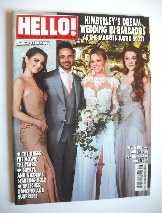 <!--2016-02-15-->Hello! magazine - Kimberley Walsh, Justin Scott, Cheryl Fe