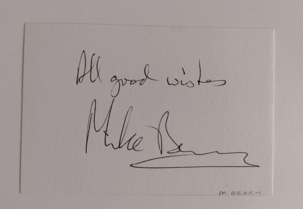 Mike Berry autograph (hand-signed card)