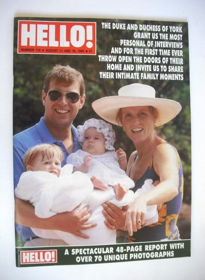 Hello! magazine - The Duke and Duchess of York and family cover (11 & 18 August 1990 - Issue 115)