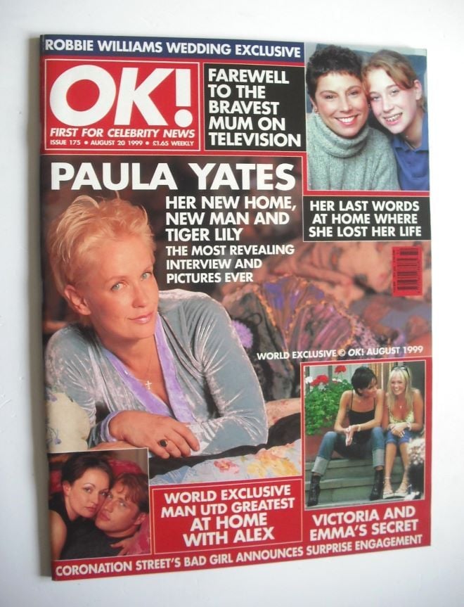 <!--1999-08-20-->OK! magazine - Paula Yates cover (20 August 1999 - Issue 1