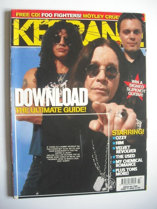 <!--2005-06-11-->Kerrang magazine - Ozzy Osbourne, Slash and HIM cover (11 