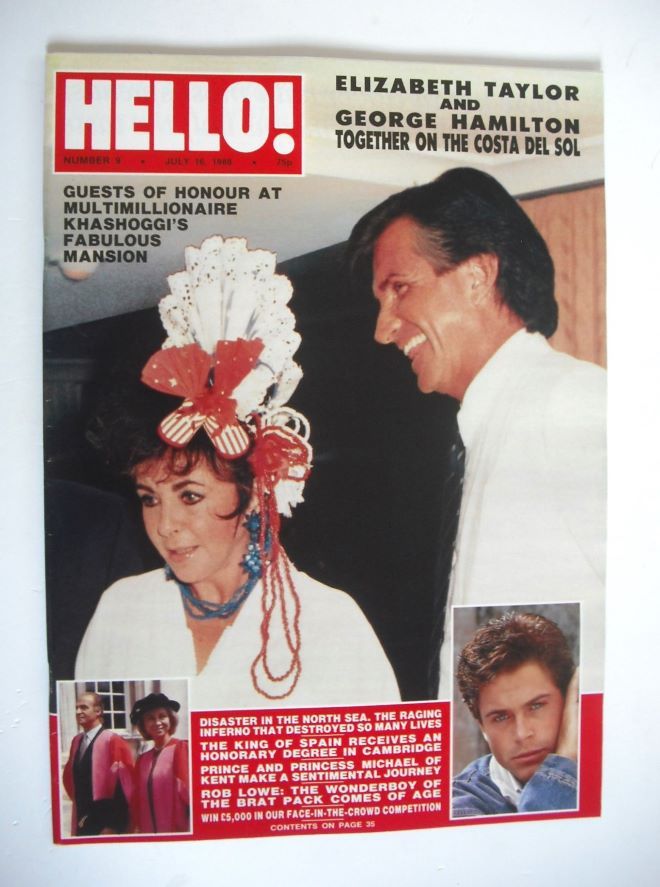 Hello! magazine - Elizabeth Taylor and George Hamilton cover (16 July 1988 - Issue 9)