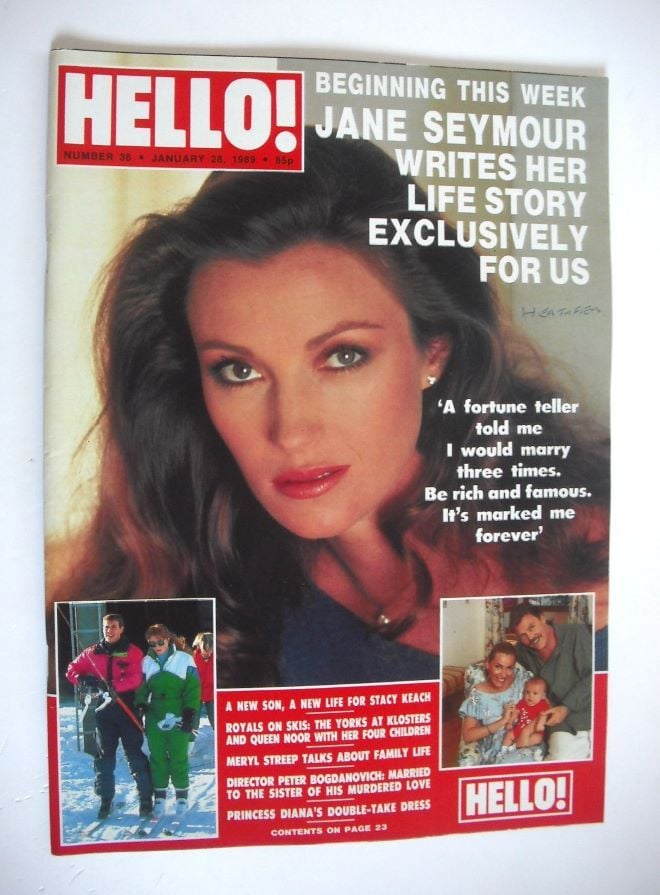 Hello! magazine - Jane Seymour cover (28 January 1989 - Issue 36)