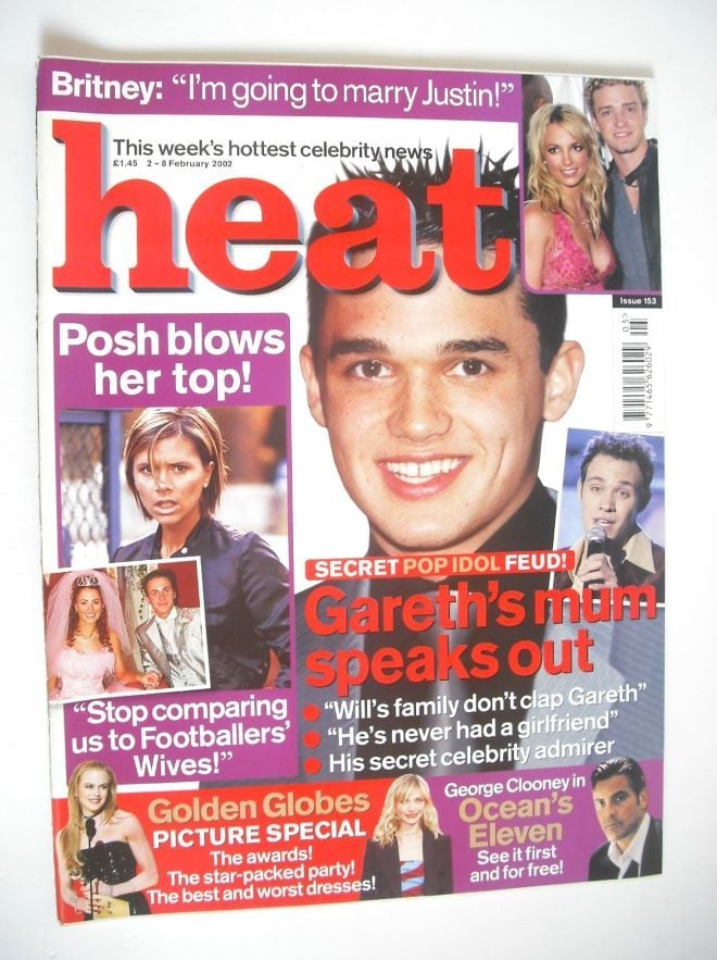 Heat magazine - Gareth Gates cover (2-8 February 2002 - Issue 153)