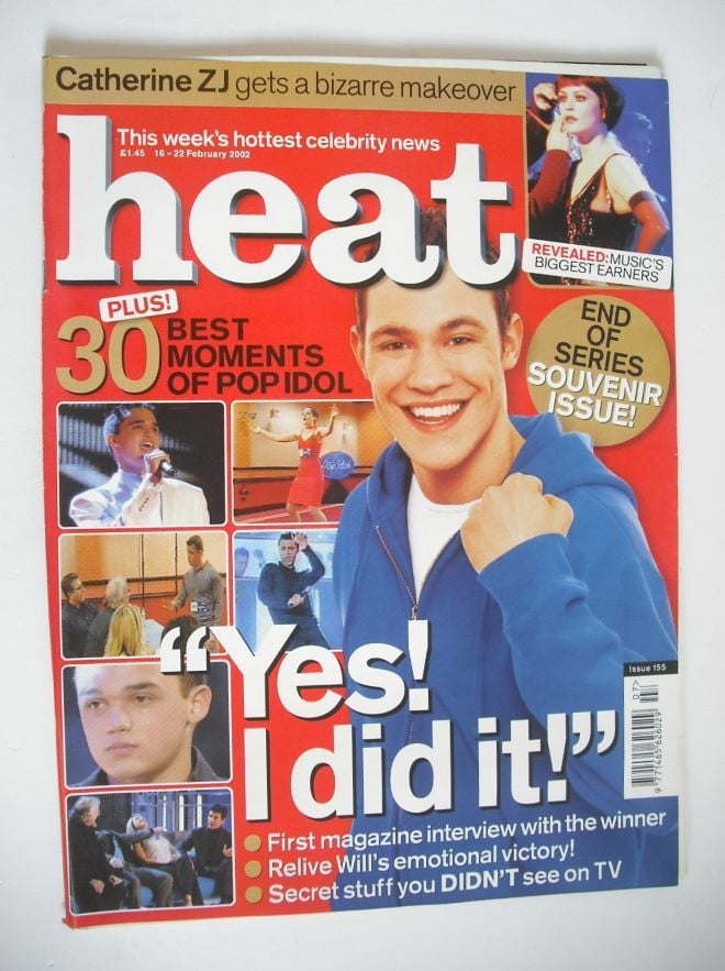 Heat magazine - Will Young cover (16-22 February 2002 - Issue 155)