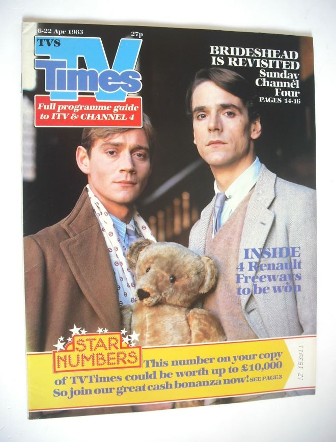 TV Times magazine - Jeremy Irons and Anthony Andrews cover (16-22 April 1983)