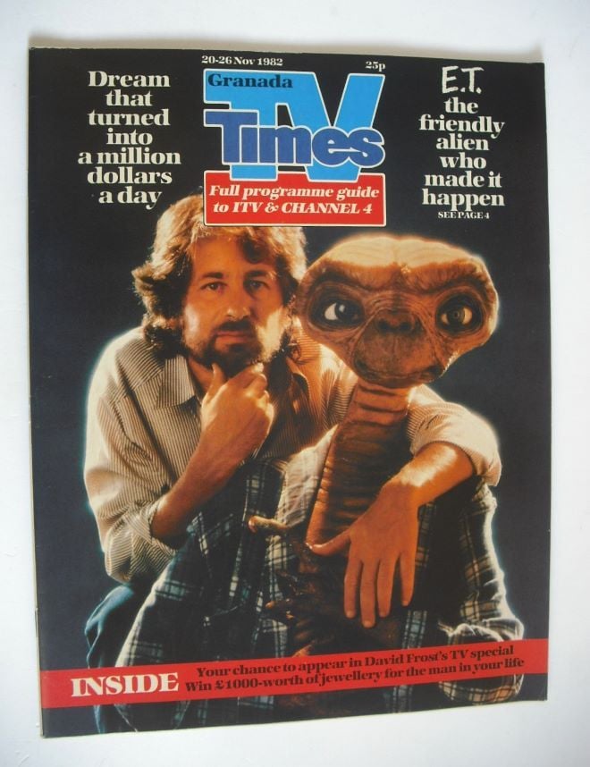 <!--1982-11-20-->TV Times magazine - Steven Spielberg and ET cover (20-26 N