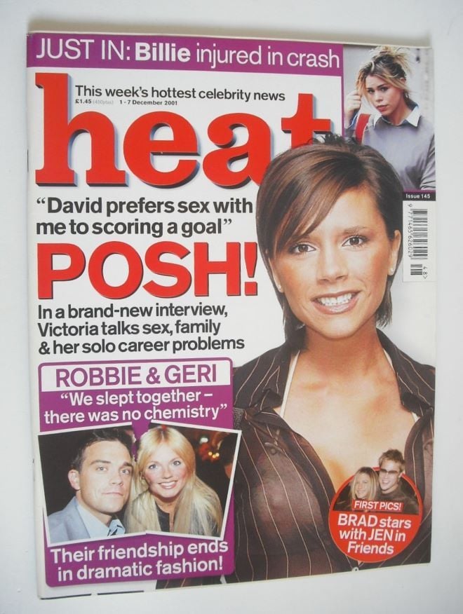 Heat magazine - Victoria Beckham cover (1-7 December 2001 - Issue 145)