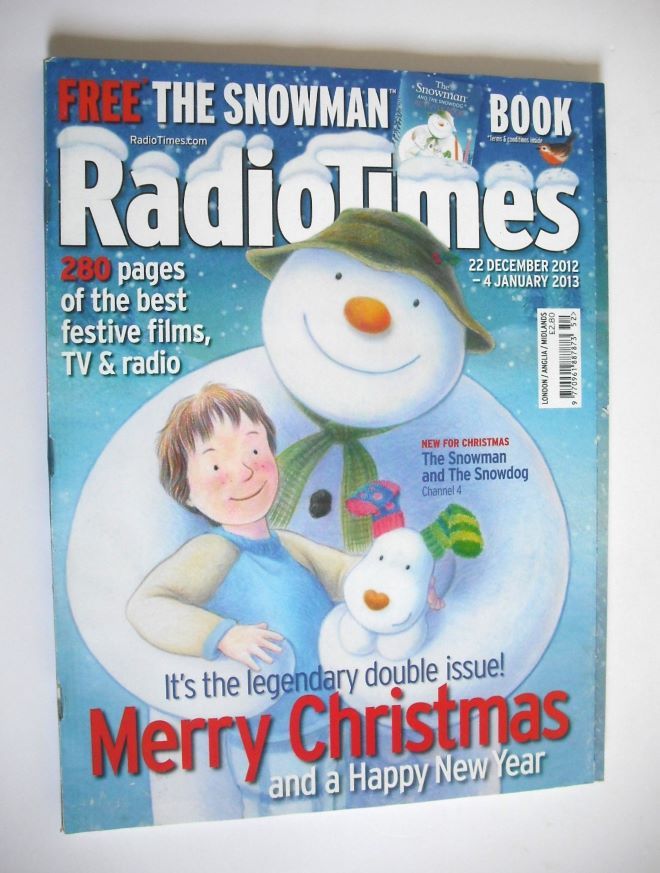 Radio Times magazine - Snowman & Snowdog cover (22 December 2012 - 4 January 2013)
