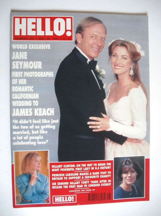 Hello! magazine - Jane Seymour and James Keach wedding cover (29 May 1993 - Issue 255)