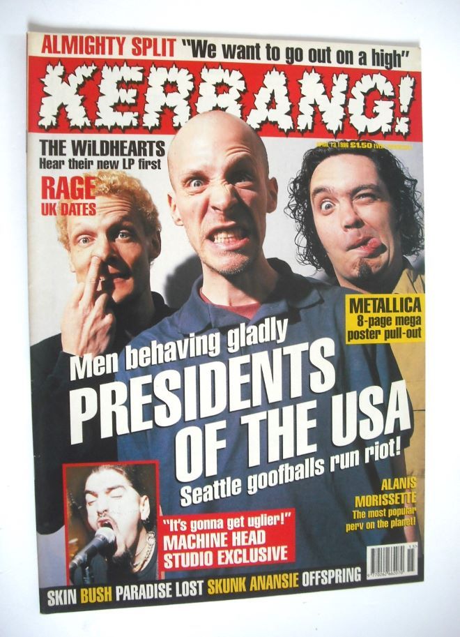 Kerrang magazine - Presidents Of The USA cover (13 April 1996 - Issue 592)