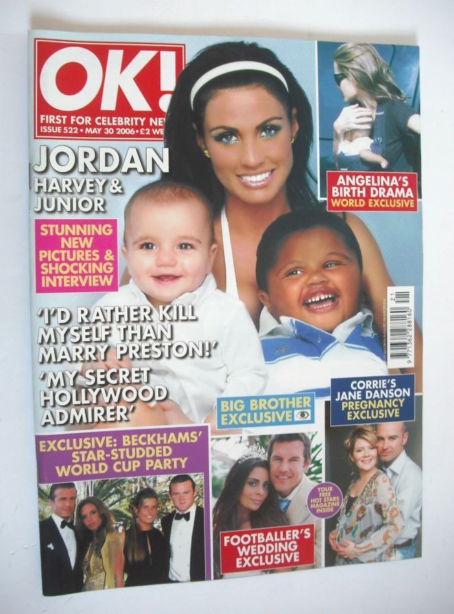 OK! magazine - Jordan, Harvey and Junior cover (30 May 2006 - Issue 522)