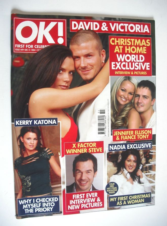 OK! magazine - David and Victoria Beckham cover (21 December 2004 - Issue 449)