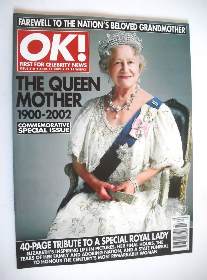 OK! magazine - The Queen Mother cover (11 April 2002 - Issue 310)