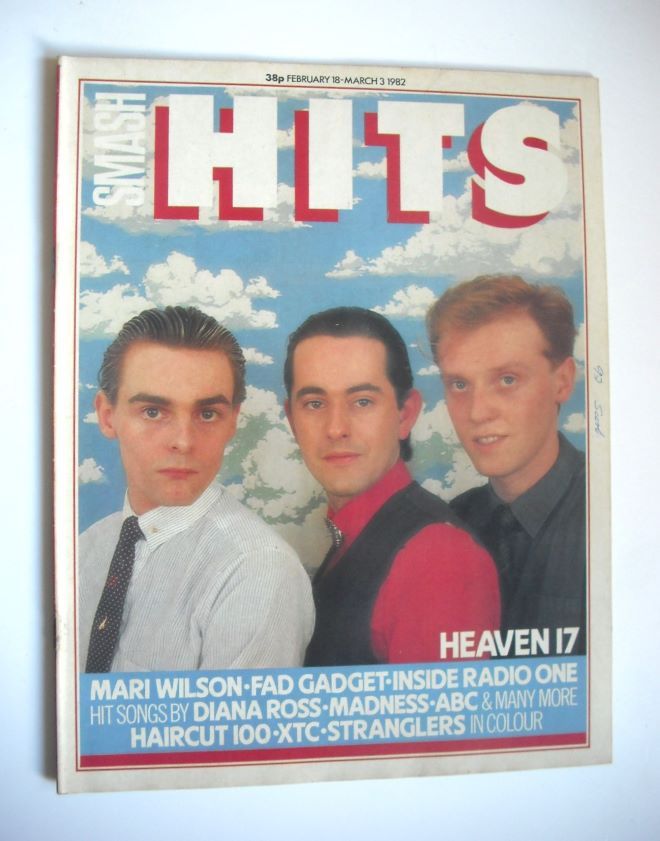 <!--1982-02-18-->Smash Hits magazine - Heaven 17 cover (18 February - 3 Mar