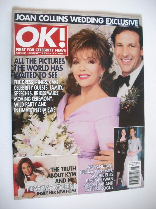OK! magazine - Joan Collins and Percy Gibson cover (28 February 2002 - Issue 304)