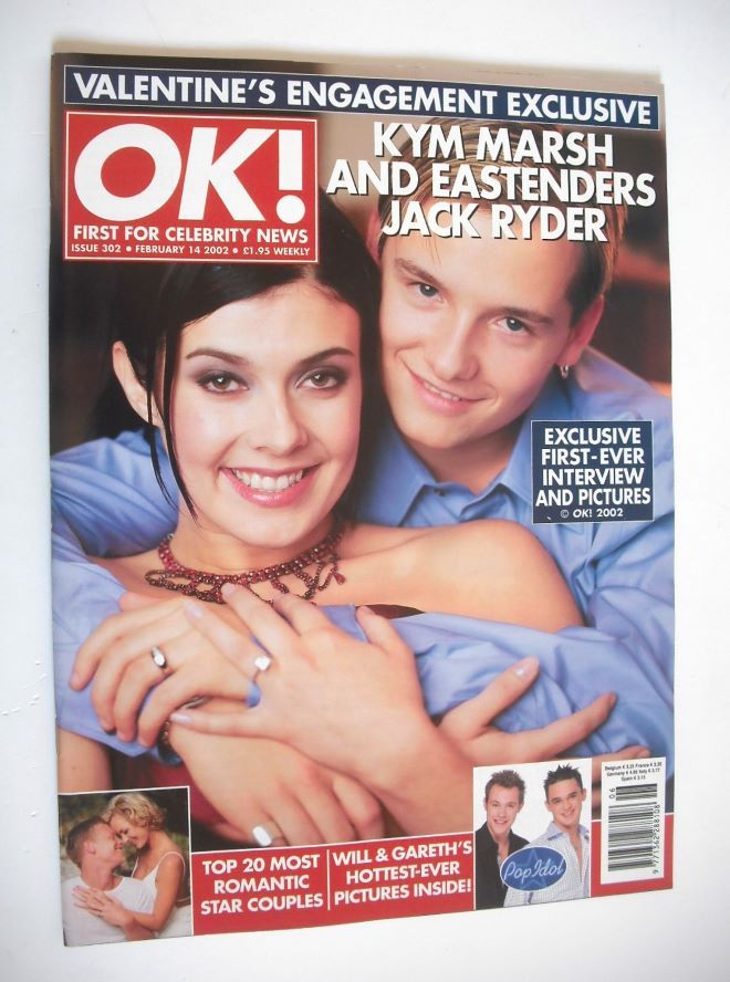 <!--2002-02-14-->OK! magazine - Kym Marsh and Jack Ryder cover (14 February