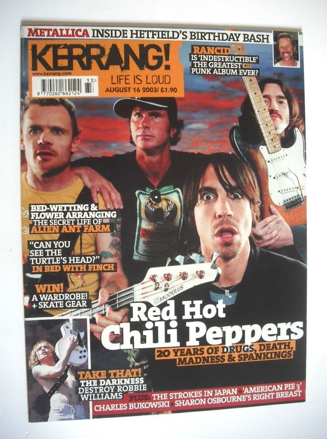 Kerrang magazine - Red Hot Chili Peppers cover (16 August 2003 - Issue 968)