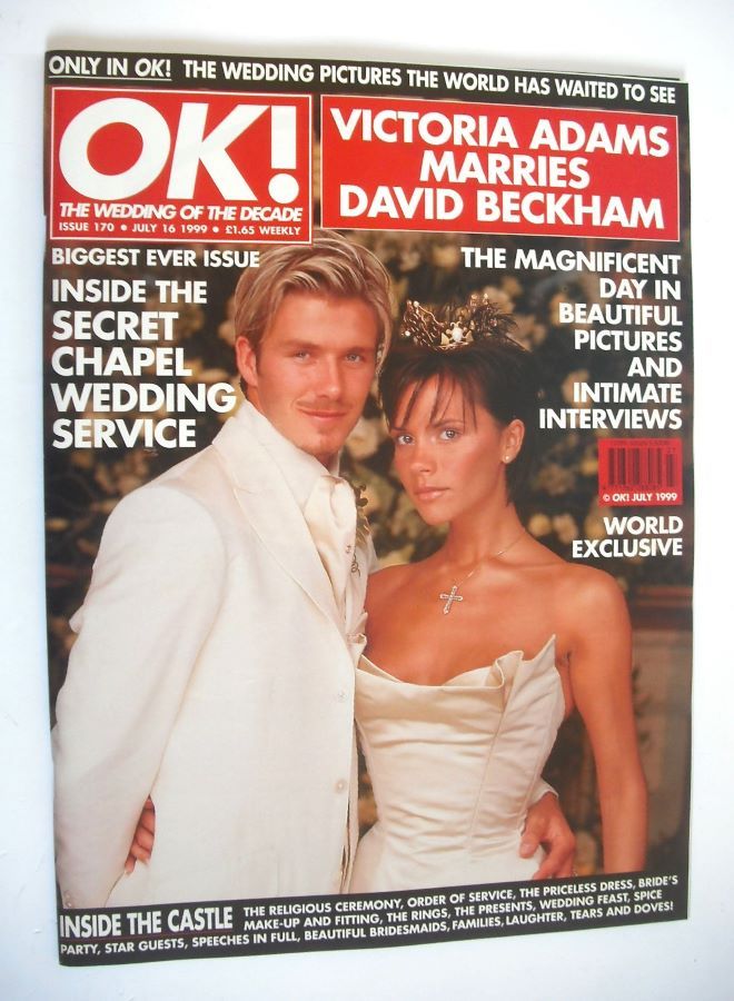 OK! magazine - Victoria Adams and David Beckham wedding cover (16 July 1999 - Issue 170)
