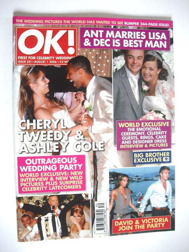OK! magazine - Cheryl Tweedy and Ashley Cole wedding party cover (1 August 2006 - Issue 531)
