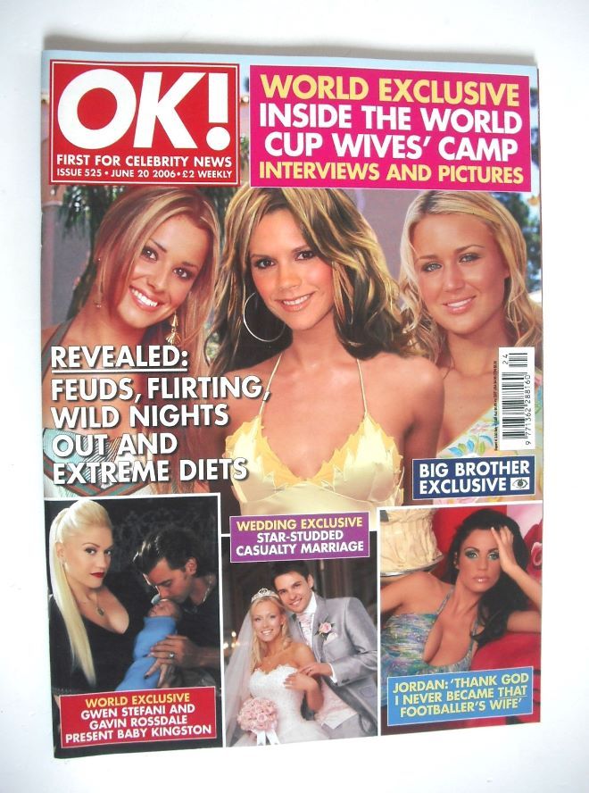 OK! magazine - Cheryl Tweedy, Victoria Beckham, Alex Curran cover (20 June 2006 - Issue 525)