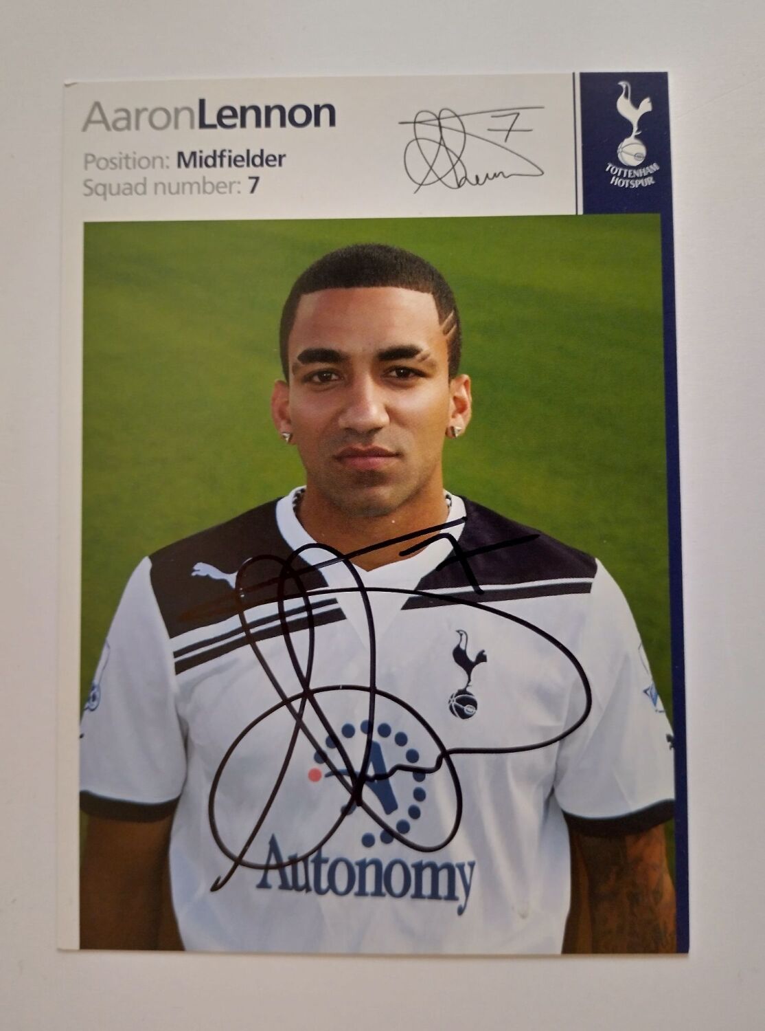 Aaron Lennon autograph (hand-signed photograph)