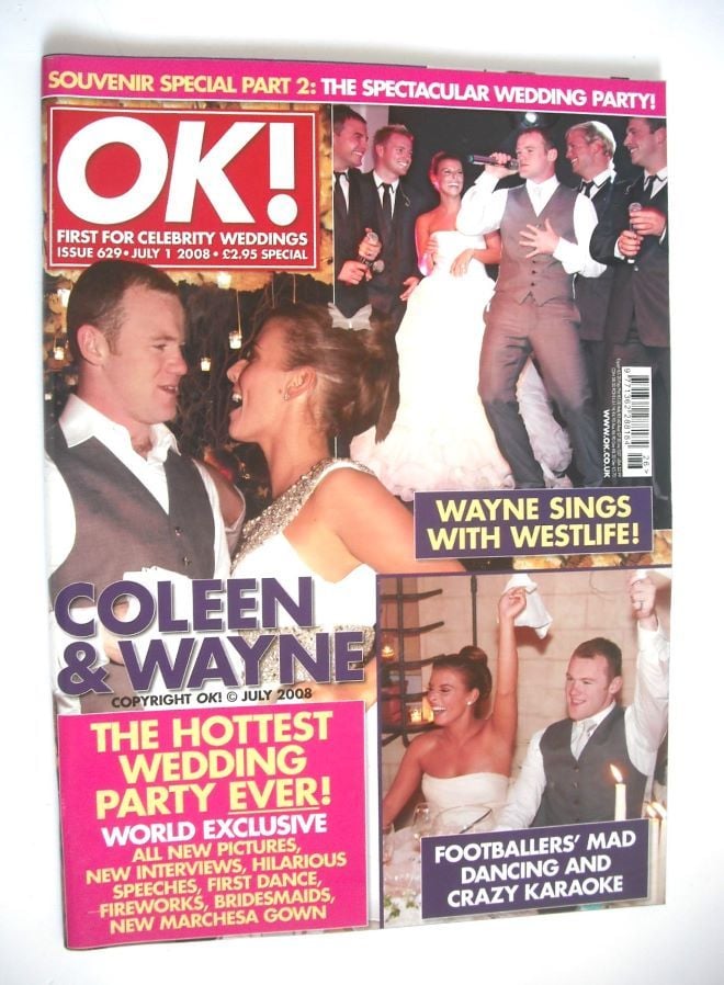 OK! magazine - Coleen McLoughlin and Wayne Rooney wedding party cover (1 July 2008 - Issue 629)