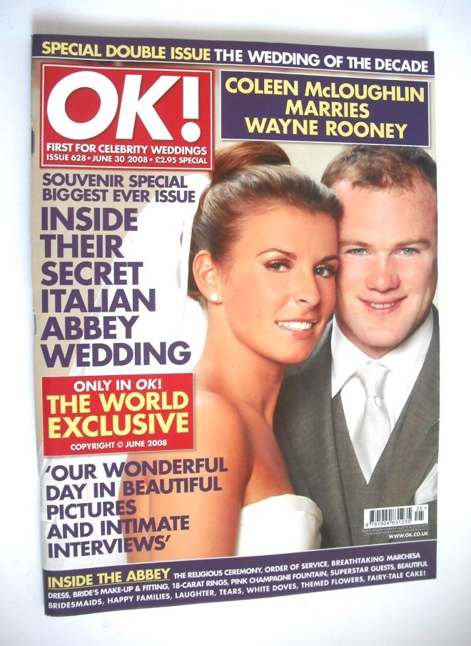OK! magazine - Coleen McLoughlin and Wayne Rooney wedding cover (30 June 2008 - Issue 628)