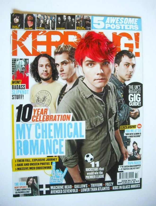 Kerrang magazine - My Chemical Romance cover (13 August 2011 - Issue 1376)