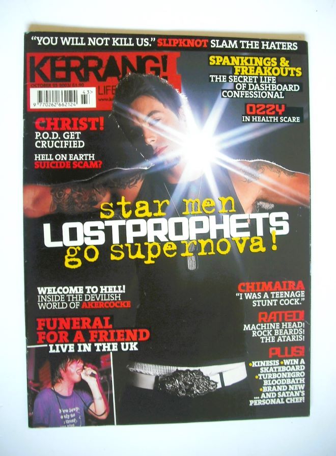 Kerrang magazine - Ian Watkins cover (25 October 2003 - Issue 978)