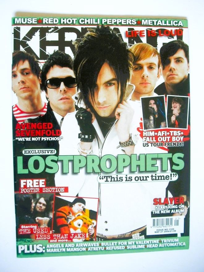 Kerrang magazine - Lostprophets cover (27 May 2006 - Issue 1109)