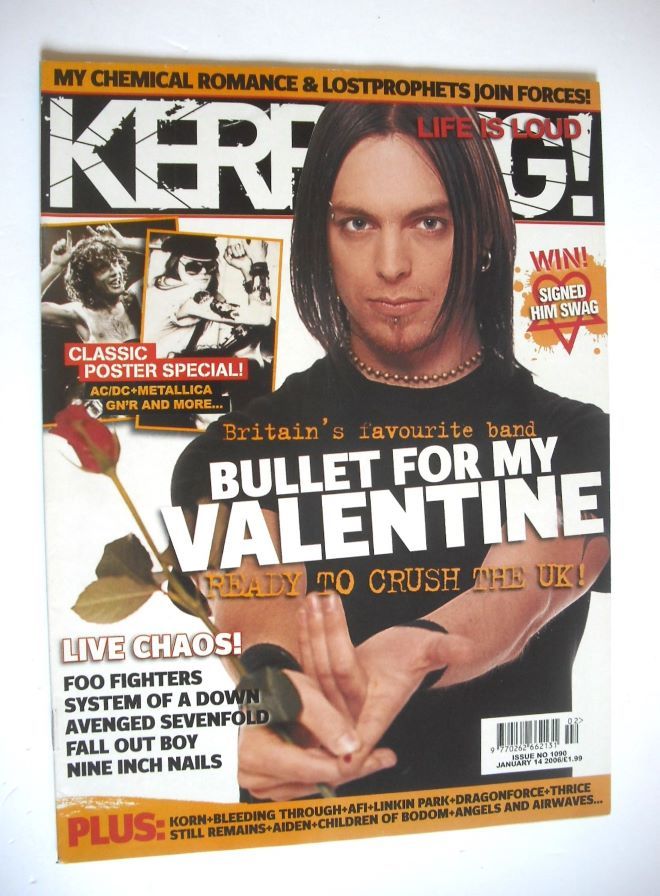 Kerrang magazine - Bullet For My Valentine cover (14 January 2006 - Issue 1090)