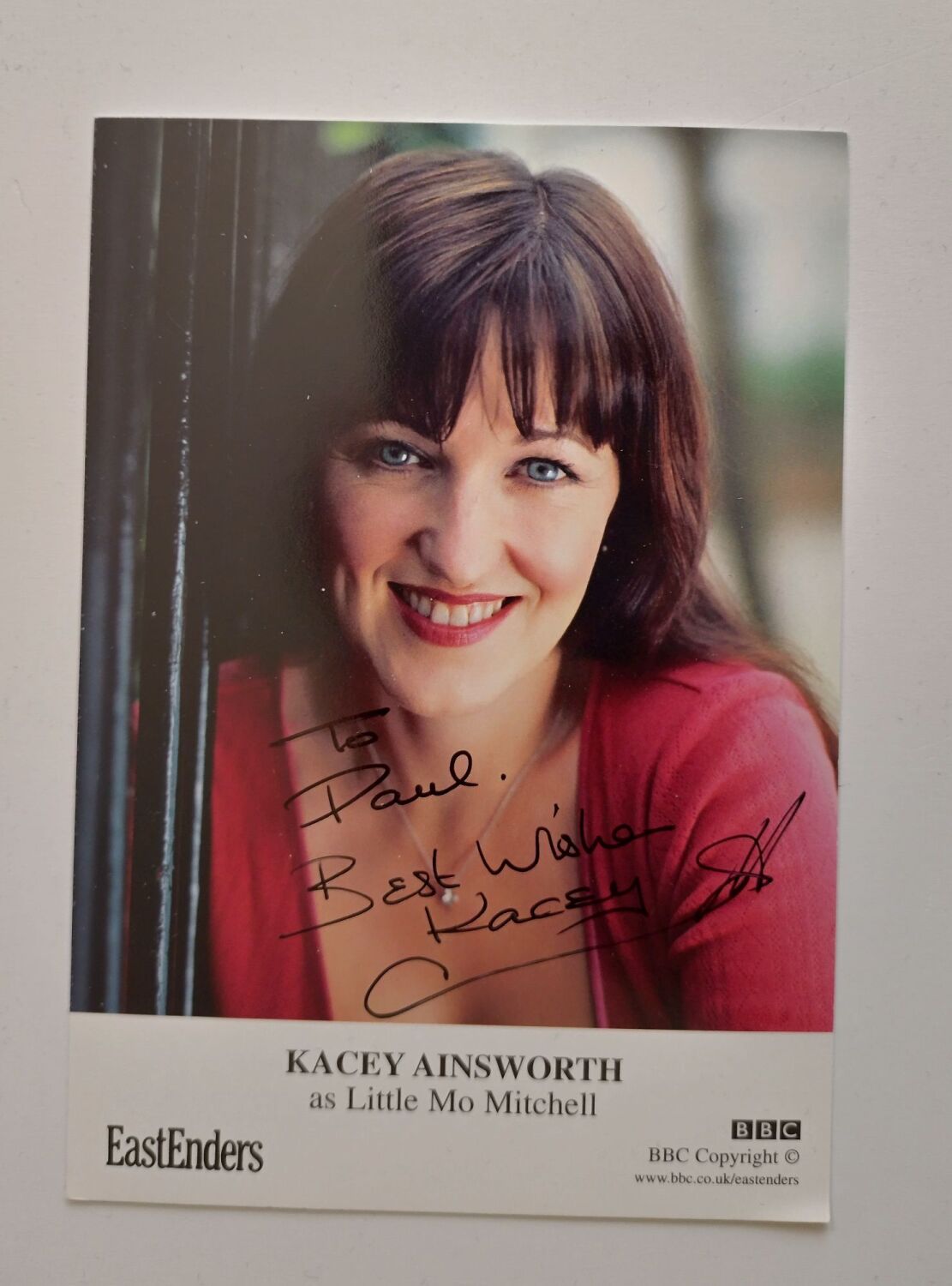 Kacey Ainsworth autograph (hand-signed EastEnders cast card)