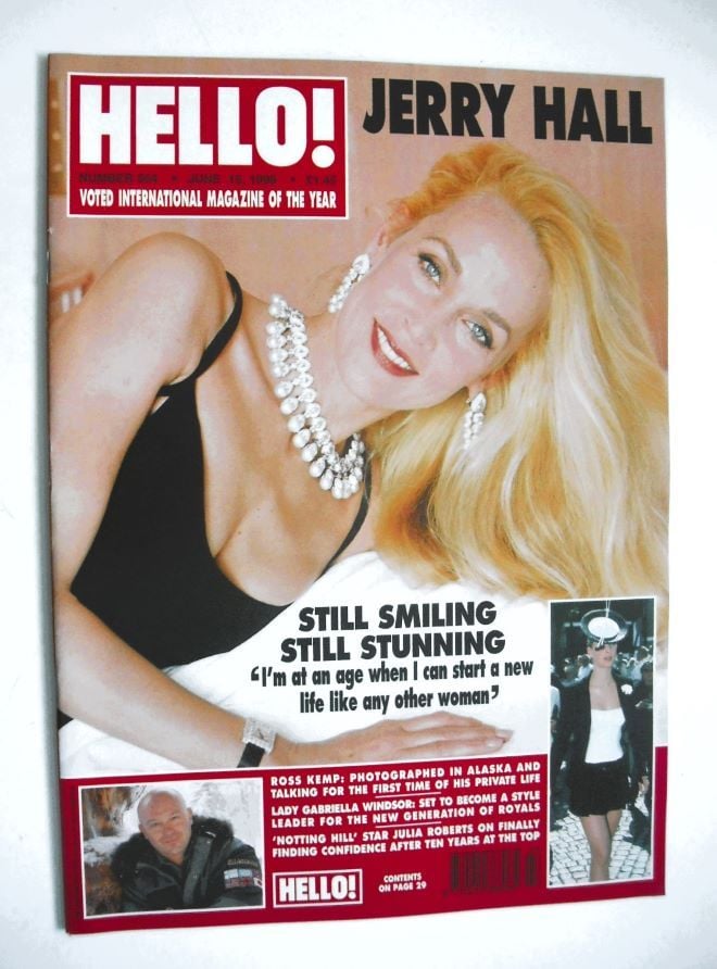 <!--1999-06-15-->Hello! magazine - Jerry Hall cover (15 June 1999 - Issue 5