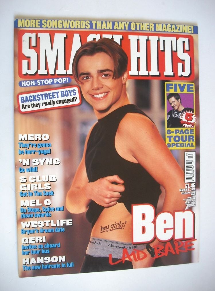 Smash Hits magazine - Ben Adams cover (8 March 2000)