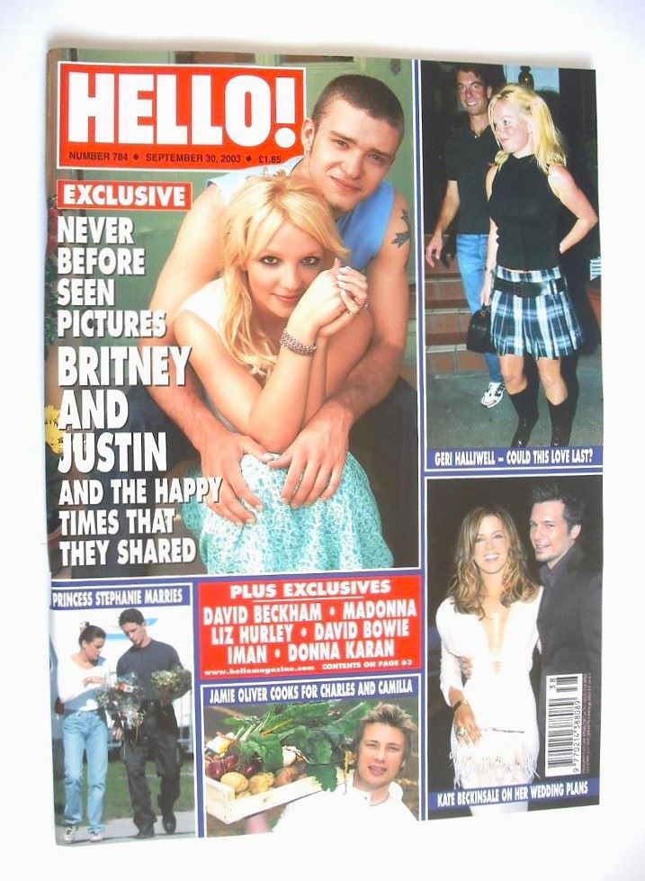 <!--2003-09-30-->Hello! magazine - Britney Spears and Justin Timberlake cov