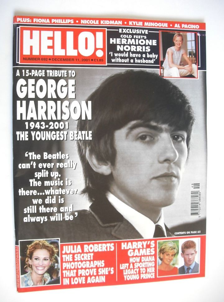 Hello! magazine - George Harrison cover (11 December 2001 - Issue 692)