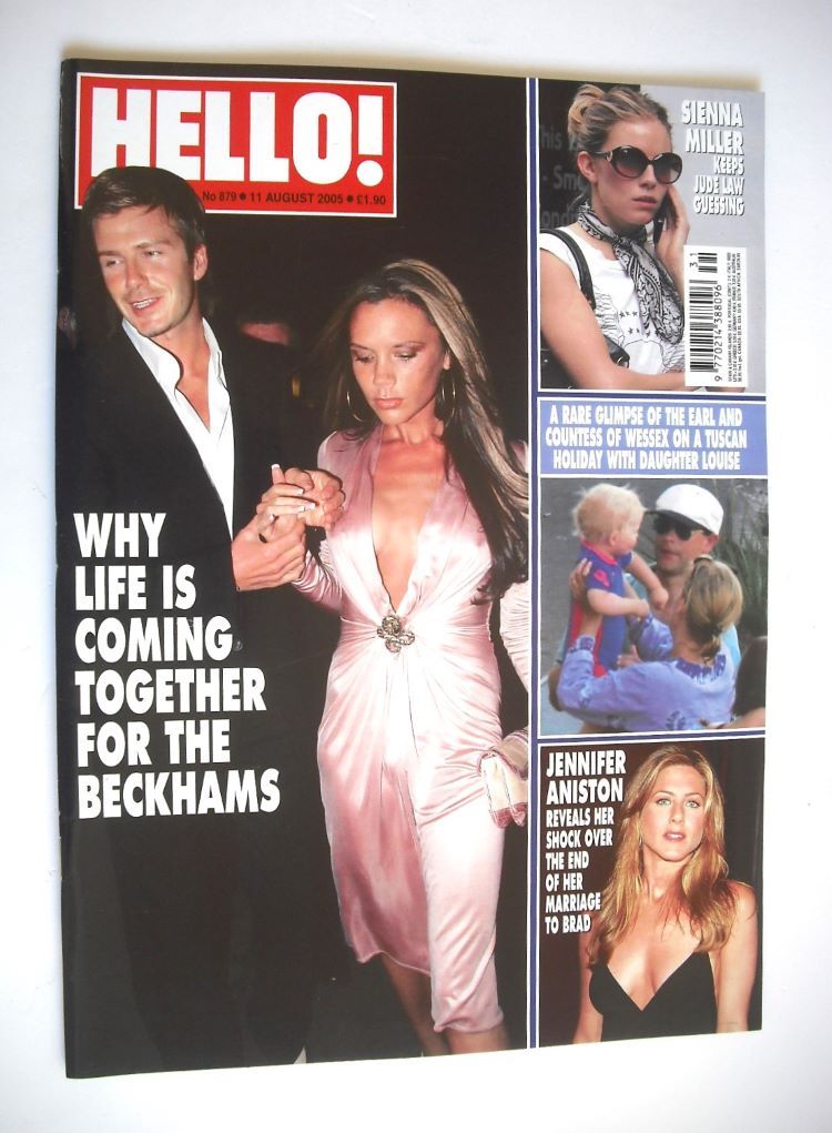 Hello! magazine - David and Victoria Beckham cover (11 August 2005 - Issue 879)